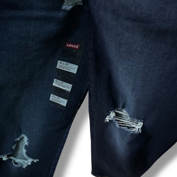 119 LEVI’S | NWT Straight Ankle Blue Jeans High Rise Distressed Dark Wash(31x27) - Picture 9 of 14